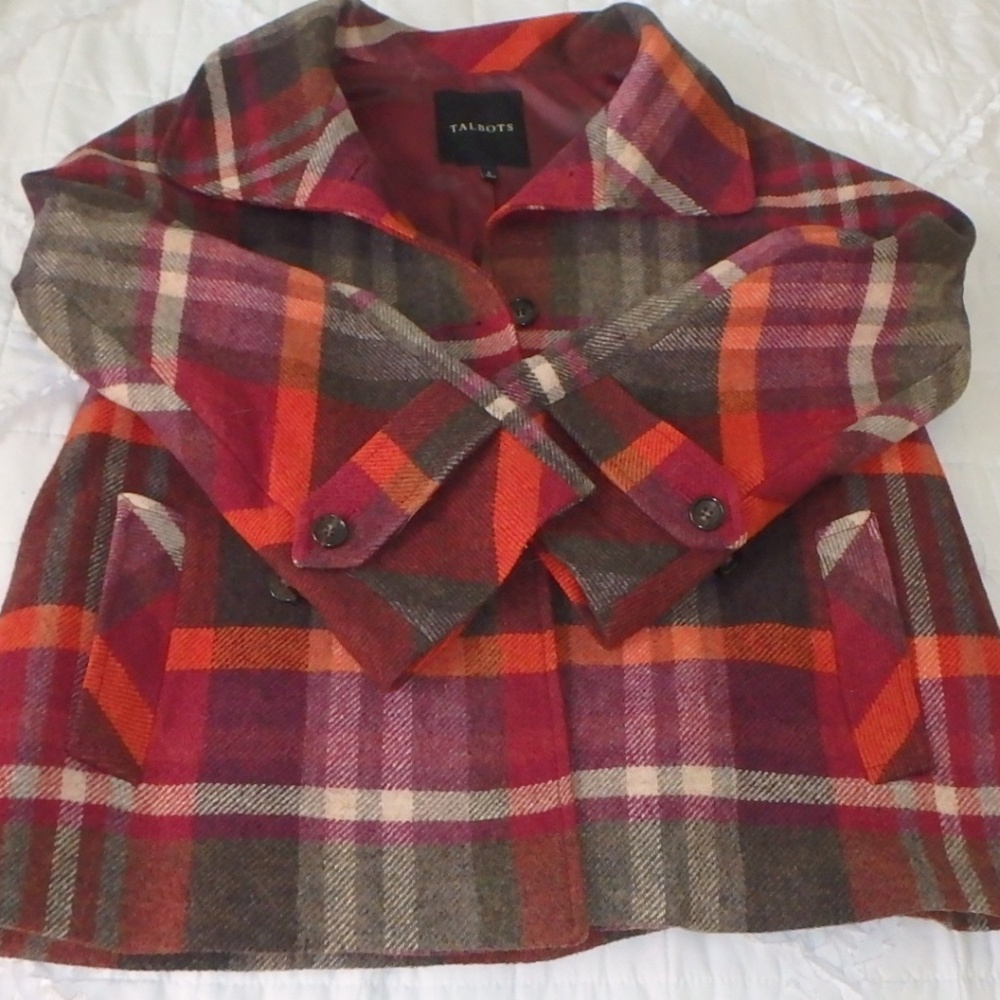 Talbots wool swing jacket in stunning fall colors